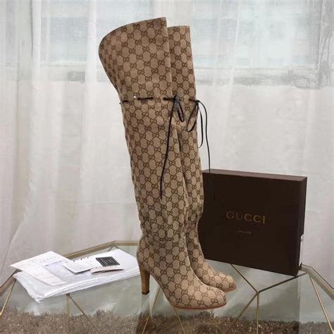 gucci rain boots replica|Gucci print thigh high boots.